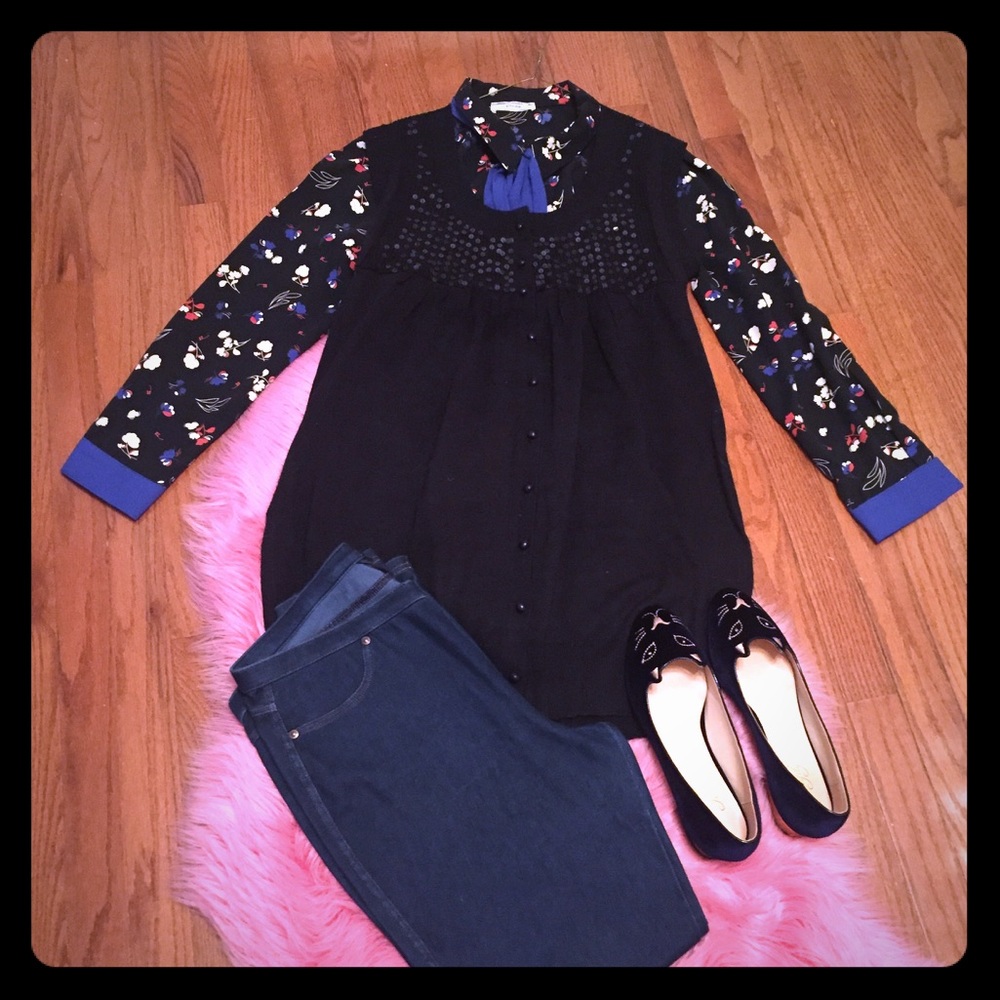 Forever 21 Sequin Cardigan Sweater Vest